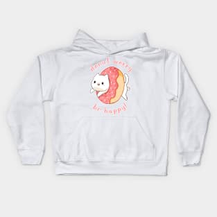 Donut worry cat Kids Hoodie